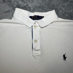 Polo Ralph Lauren Men's Classic Fit SZ L White Polo Blue Pony Short Sleeve